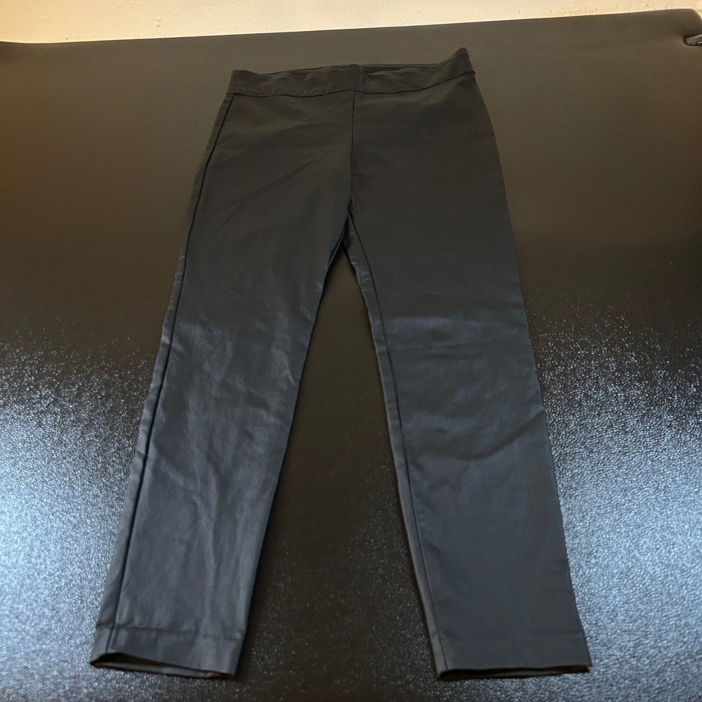 Bar III Coated Skinny Pants Womens Extra Large Black Faux Leather Look Stretch